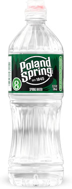Poland Spring Maine Spring Water Bottles with Sport Flip Cap - Still Bottled Water with Naturally Occurring Minerals for Taste - 23.7 Fl Oz Plastic Bottles