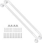 2 Pack 36 Inch White Shower Grab Bars w/Anti-Slip knurled Grip, iMomwee Stainless Steel Wall Mount Bathroom Safety Balance Handrail, Handicap Elderly Senior Assist Textured Grab Bar Handle