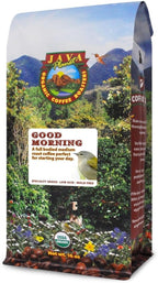 Low Acid Organic Coffee – Whole Bean, Mold-Free & Stomach Friendly by Java Planet, Good Morning Blend Coffee, Medium Roast, Smooth Full Flavored, 1LB Bag