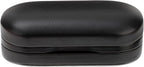 Healifty Double Glasses Case Pu Leather Organizer for Travel - Lightweight Portable Sunglasses and Eyeglasses Holder with Two Compartments 6.29X2.83X2.67In
