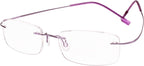 Memory Titanium Stainless Steel Rimless Flexible Reading Glasses