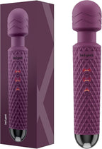 bed geek Handheld Cordless Personal Wand Massager – Waterproof, USB Rechargeable, 20 Vibration Patterns, 8 Speeds, Memory Feature, Skin-Soft Silicone for Ultimate Relaxation Tool