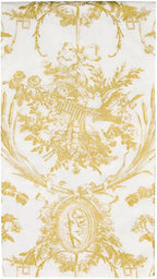 Caspari Romantic Toile Gold Guest Towel Napkins - 15 Per Package