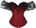 SHYMMUO Corset Top for Women Renaissance Steampunk Bustier Top Sexy Lace Up Corset Top Festival Pirate Halloween Costume