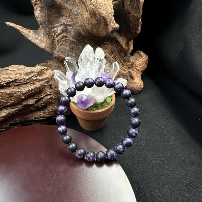 Amethyst Crystal Bracelet, Handcrafted Purple Gemstone Jewelry, Unisex Spiritual Healing Bracelet, Daily Wear Gift for Friends and Family