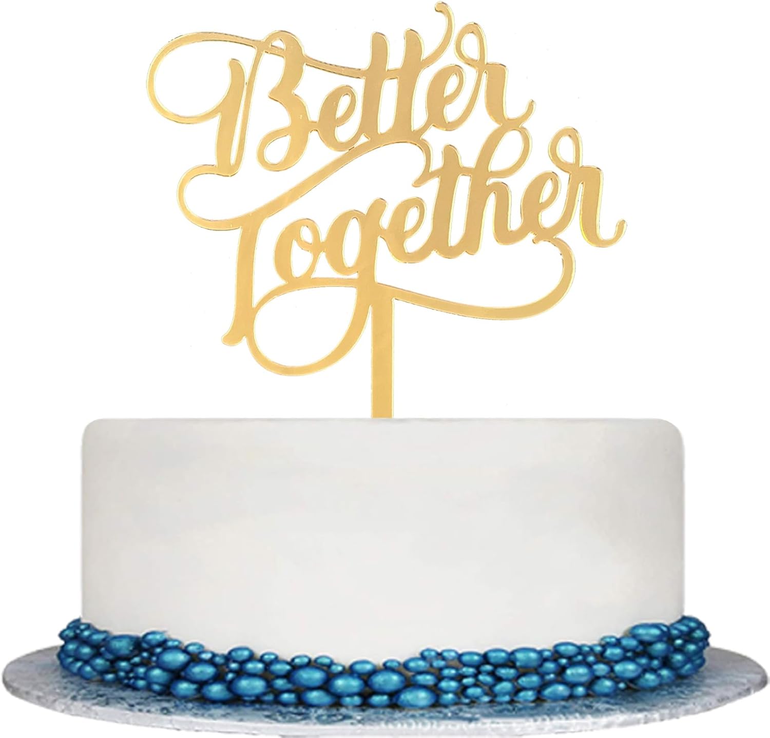 Better Together Cake Toppers Bridal Shower, Mr and Mrs, Wedding Party Decorations, Mirror Gold Acrylic
