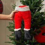 Christmas Santa Claus Legs for Christmas Tree Decoration, Stuffed Fake Leg Stuck Christmas Tree Ornament Xmas Holiday Party Decor