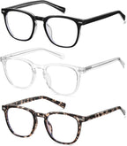 EYECEDAR 3-Pack Reading Glasses for Women Blue Light Blocking Metal Spring Hinges Adjustable Flexible Temples Eye Glasses Readers for Women 1.50