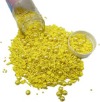 Pearl Sugar Christmas Sprinkles Candy 120g/4.2oz Mixing Size Baking Cake Decorations Cupcake Toppers Jimmies Cookie Decorating Celebrations Wedding Shower Party Chirstmas Supplies (Yellow)