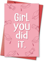 Inspirational Graduation Card for Her Sister Daughter, Congratulations Gifts for Women Lady, Well Done Card, Girl You Did It