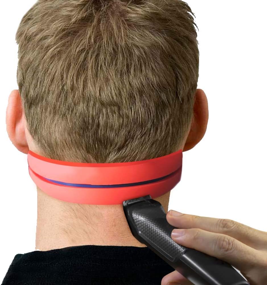 Neckline Shaving Template and Hair Trimming Guide - Barber Style Hands-Free Cut Trim and Shave Use for Straight Lines - Shaving Accessories
