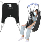 EZ Assistive Patient Lift Divided Leg Sling with Lower Back, Lift Sling for Transfer and Positioning and Lifting, 500lb Weight Capacity (Large-Black)