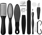 Professional Pedicure Foot Spa Set,10 in 1 Pedicure Set for Feet,Stainless Steel Foot Care Kit, Foot Rasp Dead Skin Remover Foot Pedicure Kit,Foot File Kit Foot Callus Remover (Black)