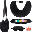 Travel Neck Pillow Stuffable with Clothes, Stuffable Neck Pillow for Travel, Packable Fillable Storage Bag for Airplane, Soft Velvet U Pillow Case Cover