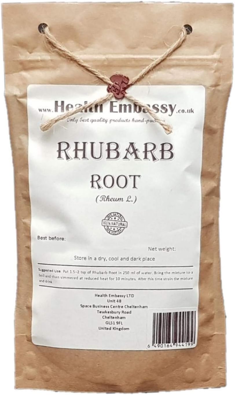 Health Embassy Rhubarb Root | Rheum L. - Rhei Radix | 100% Natural | Loose Herbal Tea (50g)