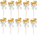 20Pcs Carousel Horse Cupcake Toppers Horse Cake Decoration Cake Picks for Birthday Wedding Baby Shower Party Supplies