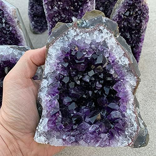 Health & Household Natural Amethyst Geode Quartz Cluster Crystal Specimen Energy Healing (Size : 240-300g)