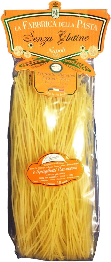 La Fabbrica Della Pasta Gluten Free Spaghetti Caserecci 500 Grams (1.1 lb) Pack of 4