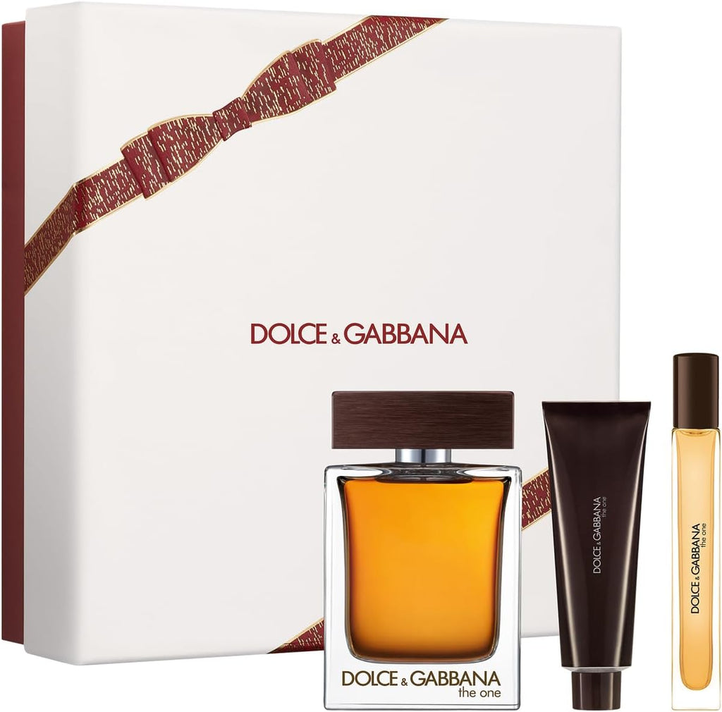 The One by Dolce and Gabbana for Men - 3 Pc Gift Set 3.3oz EDT Spray, 0.33oz EDT Spray (Mini), 1.69oz Shower Gel