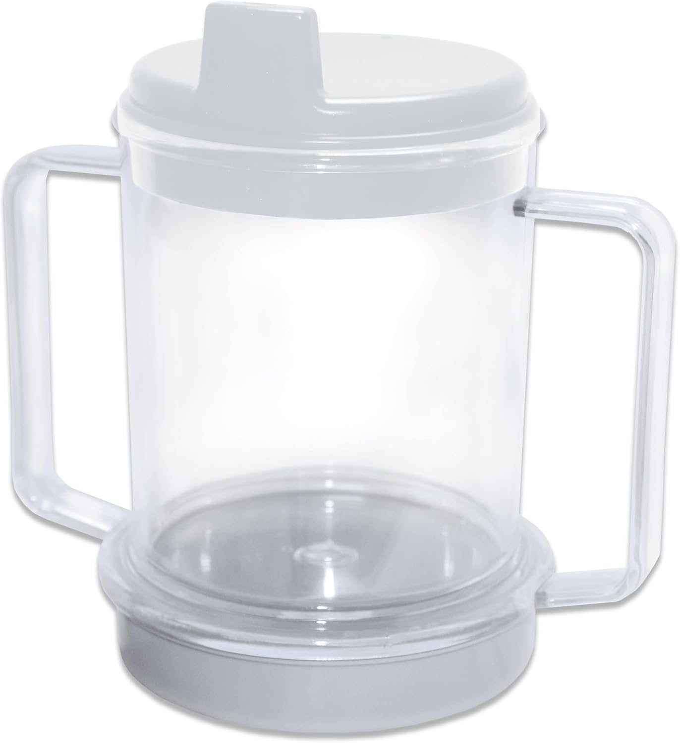 Rehabilitation Advantage Clear Spouted Cup with Two Handles, Weighted