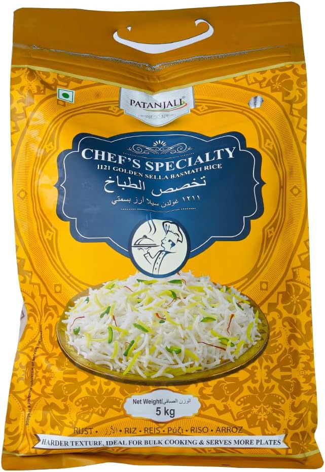 Patanjali Chef Specialty Golden Sella Basmati Rice 5 Kg / 11.02 lb