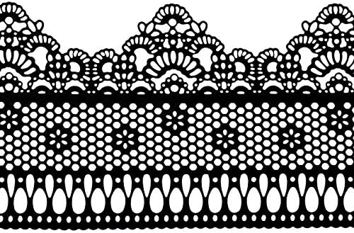Funshowcase Ready to Use Edible Cake Lace Lattice with Small Daisy Black 14-inch 10-piece Set