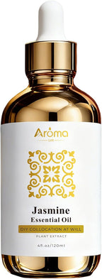 100% Pure Jasmine Essential Oil 4 fl oz - Essential Oils for Skin, Essential Oil for Diffusers, Home Fragrance, Aromatherapy & DIY Candle Making, Gifts for Women