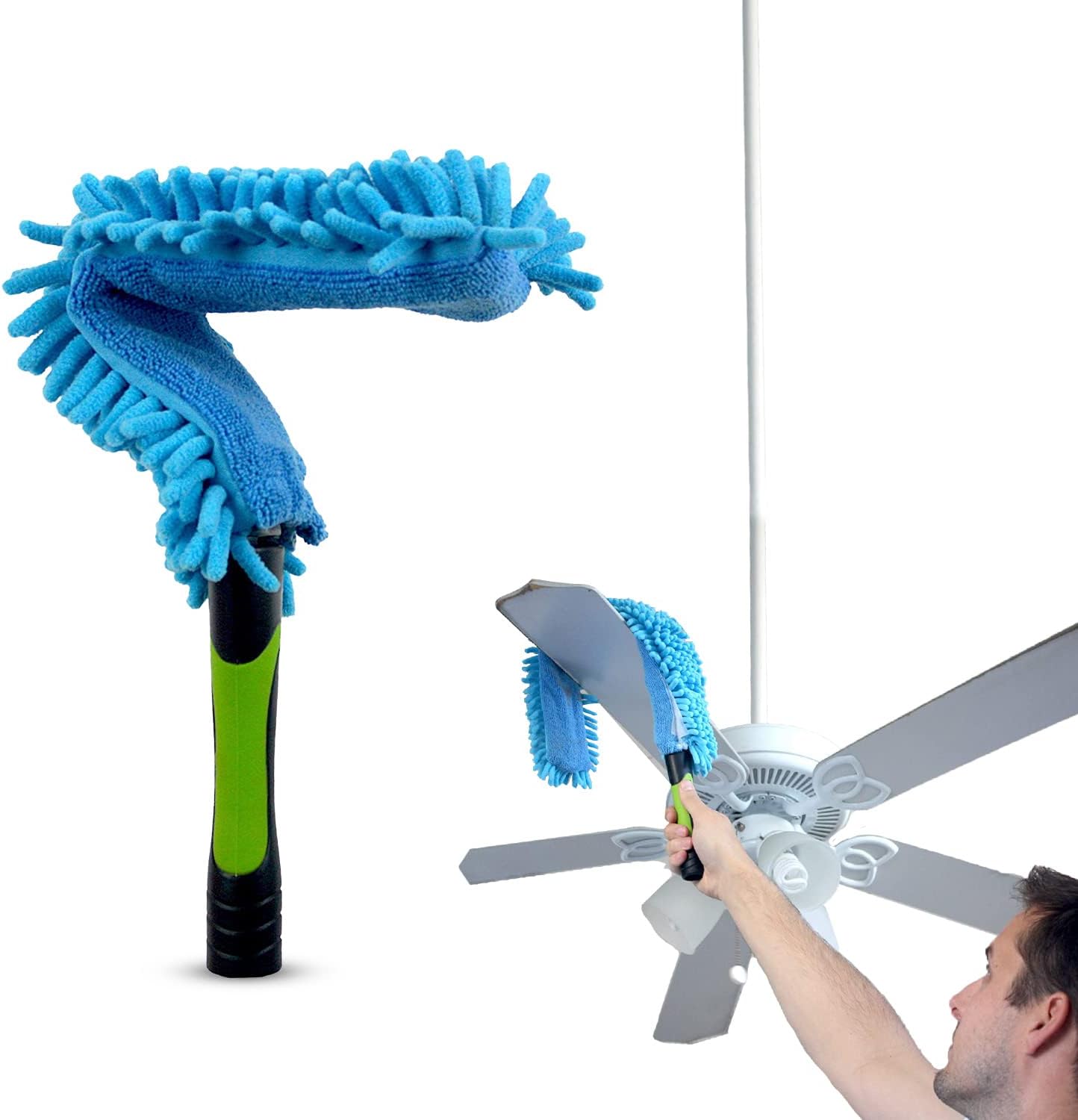 EVERSPROUT Flexible Microfiber Ceiling & Fan Duster (Pole Sold Separately) | Extra-Long 25'' Duster | Removable & Washable Sleeve | Bends to Clean Any Fan Blade | Twists onto Standard Threaded Poles