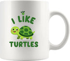 Panvola I Like Turtles Turtle Gifts Tortoise Sea Animal Ocean Lover Nature Lover For Women Men Novelty Drinkware Ceramic Mug 11 oz White