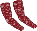 Red Christmas Arm Sleeves Men Women Xmas Sports Sleeves for Driving, Golfing, Fishing, Cycling, Hiking