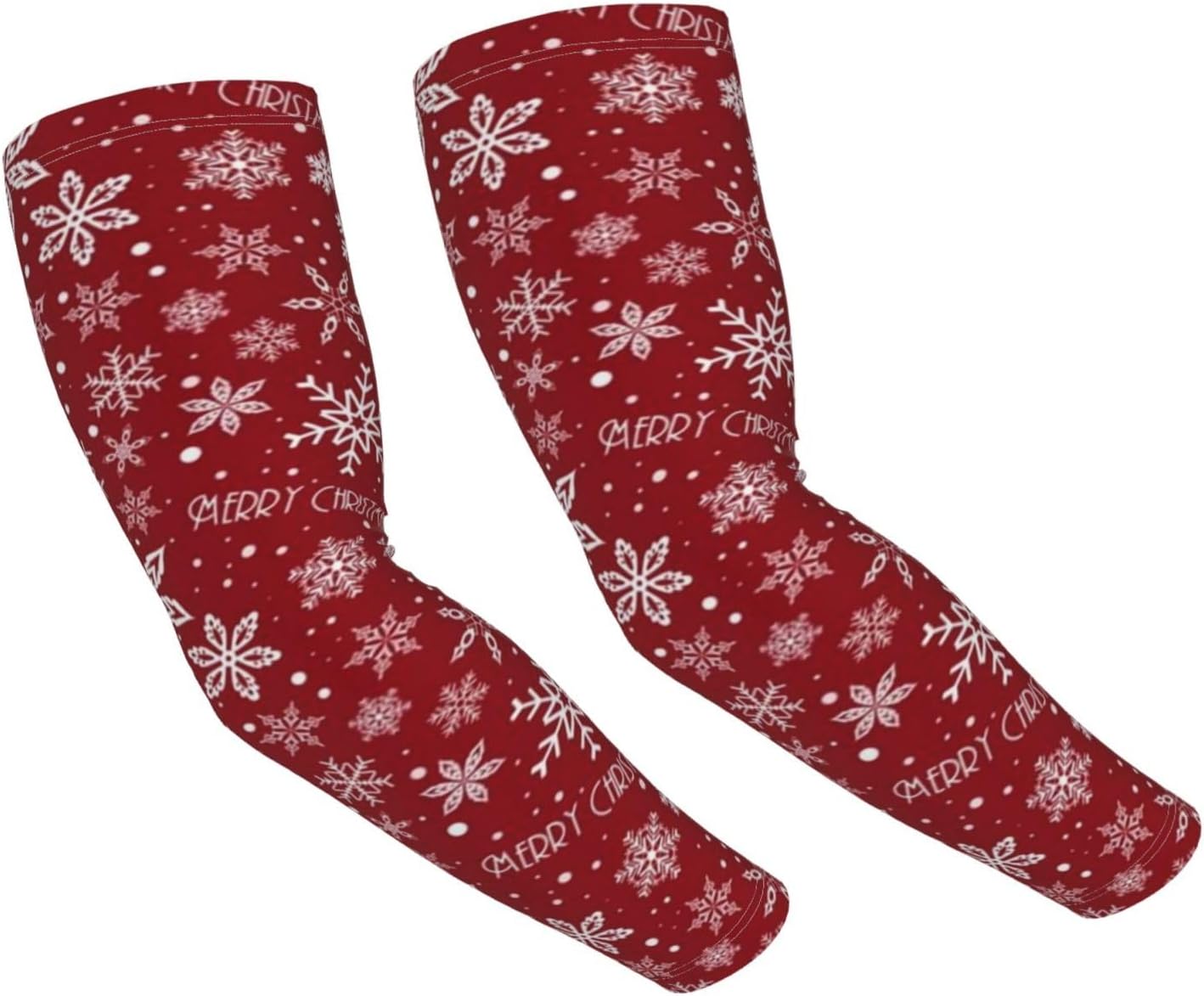 Red Christmas Arm Sleeves Men Women Xmas Sports Sleeves for Driving, Golfing, Fishing, Cycling, Hiking