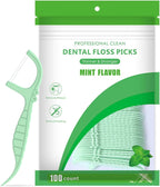 Mint Dental Flossers,100 Count Mint Flavor Unbreakable & Shred-Resistant Floss Picks,Flossers for Adults,Portable Toothpicks Sticks,Effective Plaque Remova(Mint,100 Count)