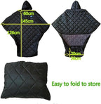 Waterproof Windproof Winter Full Body Warm Blanket, Fleece Lined Wheelchair Cosy Cover with Hood Rain Coat Poncho Cover for Adults Wheelchair Users Full Body Protection Blanket
