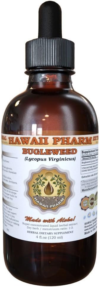 Hawaii Pharm Bugleweed Liquid Extract, Bugleweed (Lycopus Virginicus) Tincture 2 oz