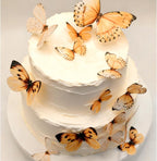 Wafer Edible Orange Butterflies for Cake Decorating Butterfly Cake Toppers & Cupcake Decorations 19x