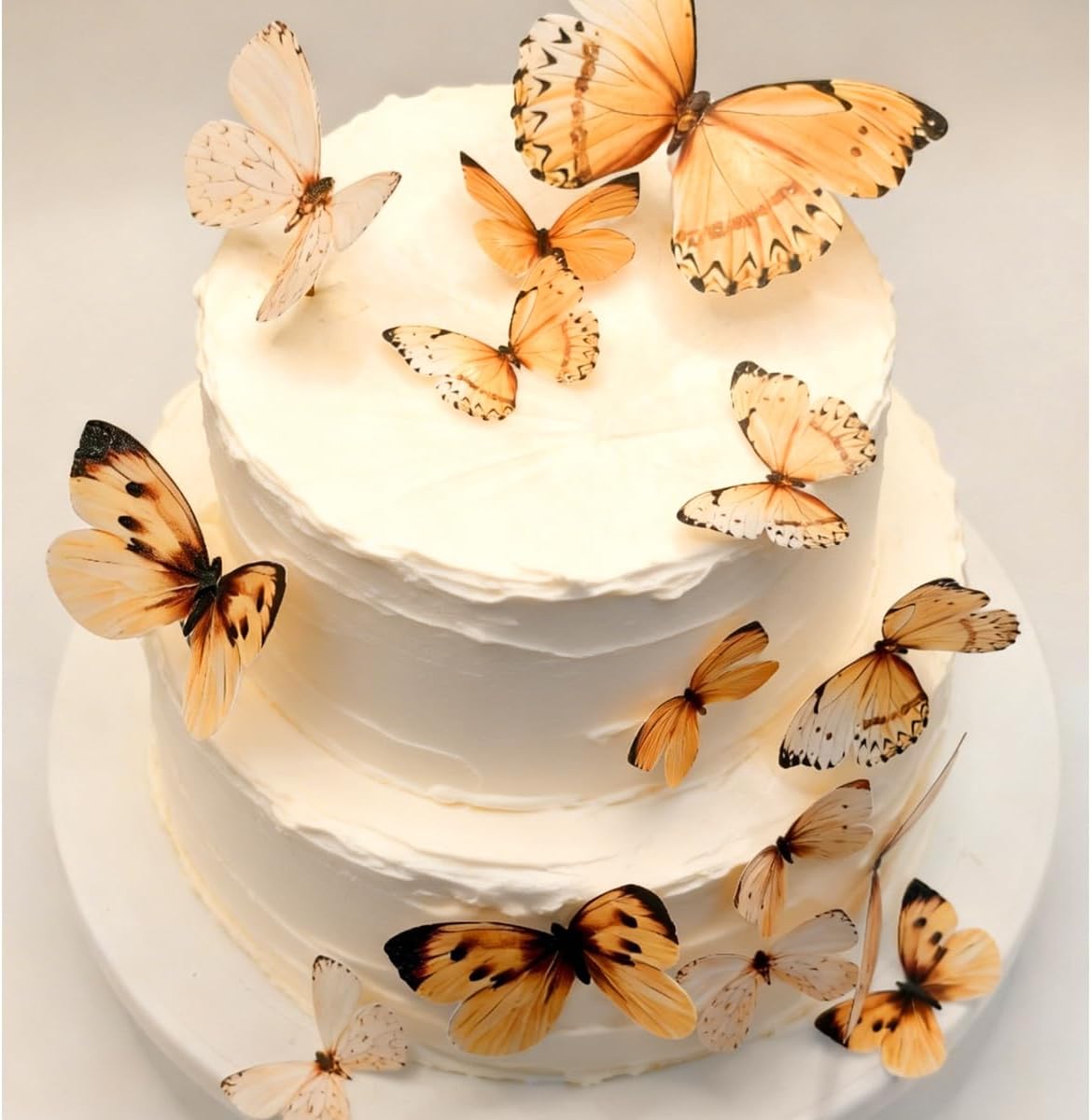 Wafer Edible Orange Butterflies for Cake Decorating Butterfly Cake Toppers & Cupcake Decorations 19x