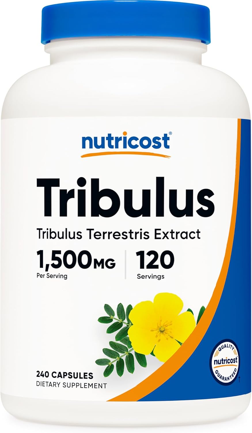 Nutricost Tribulus Terrestris Extract 1500mg, 240 Capsules - 45% Saponins, 120 Servings, Non-GMO, Gluten Free