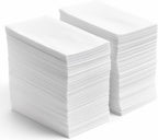 Linen Feel Disposable Napkins, Hand Towels for Bathroom, Weddings, Parties and Dinners, White, 50 Pack