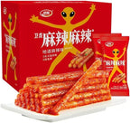Weilong Hot Stick Spicy Bar, Small Gluten, LaTiao,Spicy Strip, Sweet Spicy Flavor Chinese Snack, Delicious Handmade Instant Spicy Snacks，Spicy strips Big gift bag (Very spicy,60 bags (1080g))