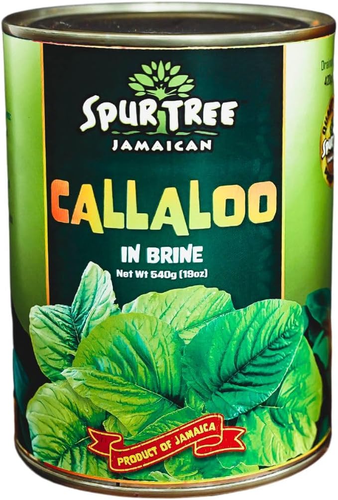Spur Tree Jamaican Callaloo in Brine – Authentic Jamaican Greens, Ready-to-Use, Perfect for Vegan & Caribbean Dishes, 19oz Can