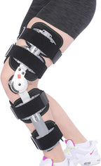 PopieL Adjustable Aluminum Alloy Knee Joint Brace Unisex Hinged Knee Brace Rehabilitation Brace After Meniscus Ligament Injury Left/Right Leg Knee Stabilizer