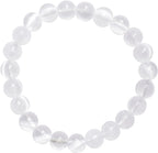 Zenergy Gems Charged Premium Natural Gemstone Crystal 8mm Bead Bracelet + Moroccan Selenite Charging Crystal [Included]