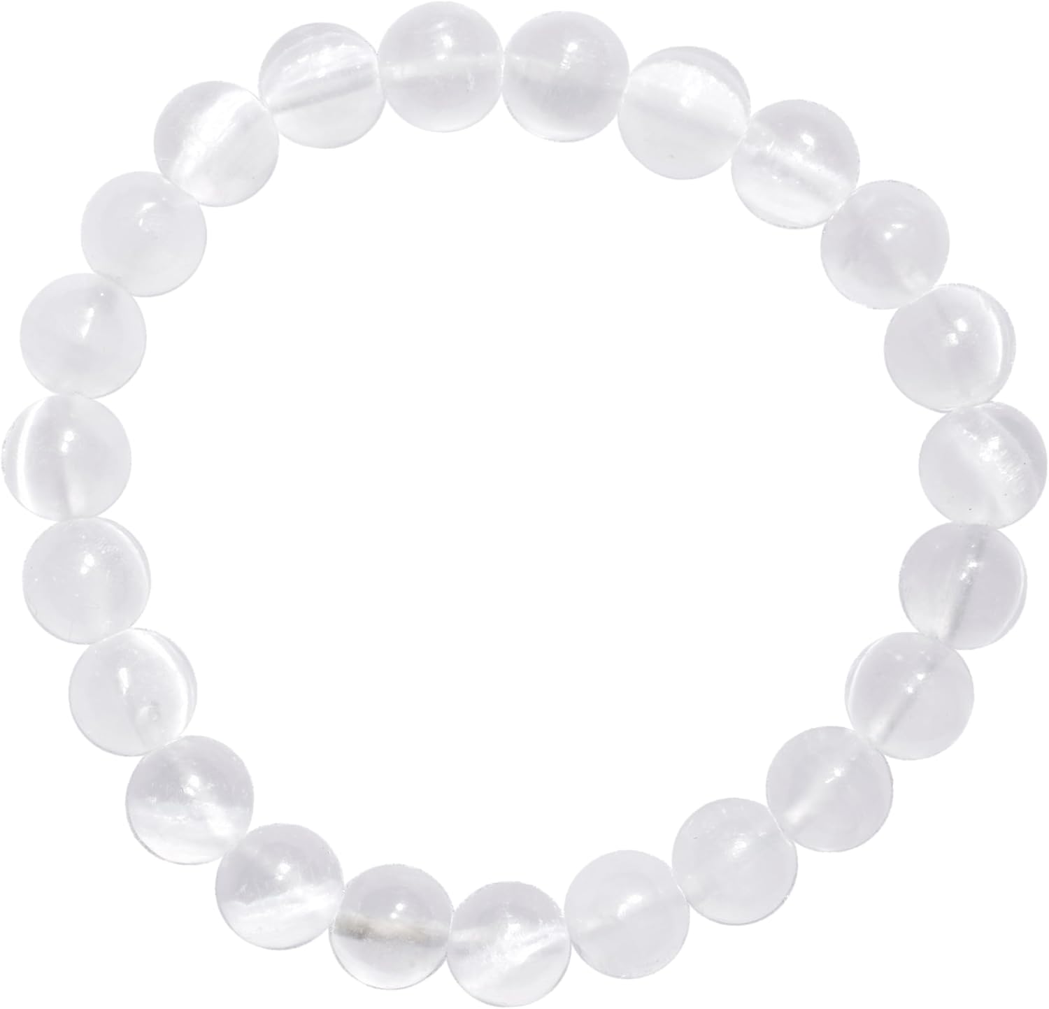 Zenergy Gems Charged Premium Natural Gemstone Crystal 8mm Bead Bracelet + Moroccan Selenite Charging Crystal [Included]