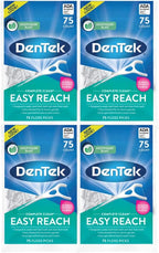 DenTek Complete Clean Easy Reach Floss Picks, Advanced Fluoride Coating, Mouthwash Blast Flavor, 75 ct. (Pack of 4)