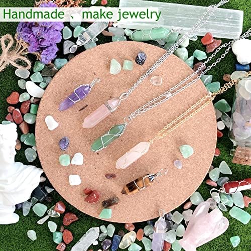 20PCS Healing Crystals Wand Stones Sets Natural Amethyst Rose Quartz Clear Quartz Tiger Eye Reiki Gemstones Bulk Hexagonal Points Energy Balancing Chakra Witchcraft Meditation Therapy Decor Desk Gift