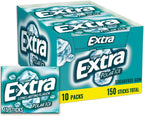 EXTRA Polar Ice Chewing Gum Packs, Sugar Free Gum in Bulk with Strong Mint Flavor for Freshening Breath, 15 Sticks (10 Pack) for Long Lasting Freshness