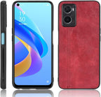 Case Compatible with Oppo A76 4G,Compatible with Oppo A36 4G [PU Leather Texture][PU+PC+TPU] 3 in 1 Camera Protection Cover Red