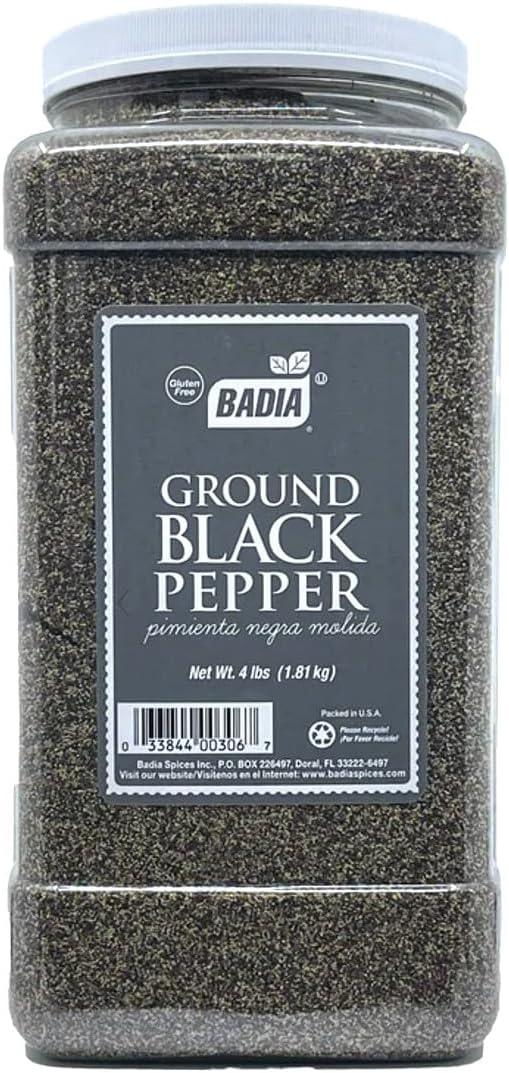 Badia Ground Black Pepper, 4 Pound – Premium Seasoning for Cooking & Freshly Ground Flavor