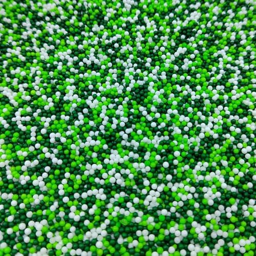 Homankit White and Green Nonpareils Sprinkles St Patrick's Day Sprinkles Edible Cookie Decorations Mini Pearls for Decorating Cake, Baking, Cupcake Toppers, Ice Cream, Donuts 3.88 Ounce