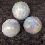 Meditation Home Natural Crystal Sphere Angel Aura Quartz Healing Celestite Stones Ball Gemstones for Decoration (Size : 5-6mm)